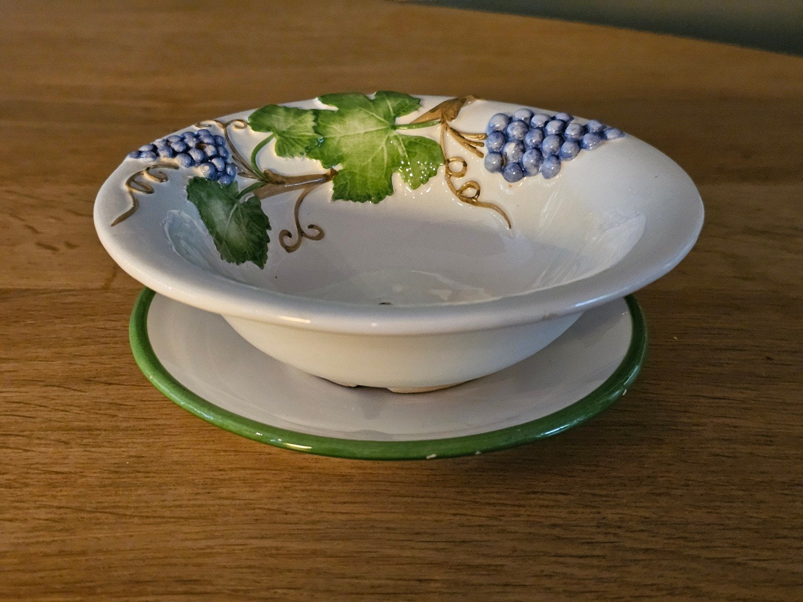 Vintage Italiaanse Fruittest met Onderbord, Ophalen of Verzenden, Keramiek, Overige stijlen