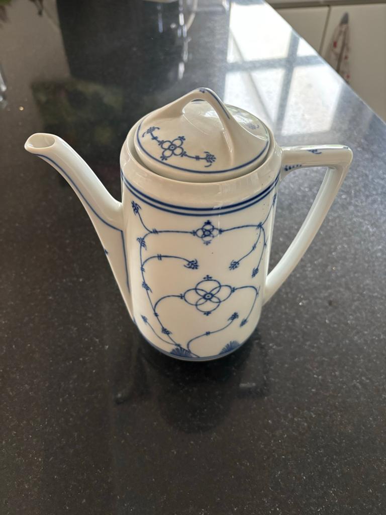 Vintage Jäger Koffiepot Blauw saksisch, Antiek en Kunst, Ophalen of Verzenden