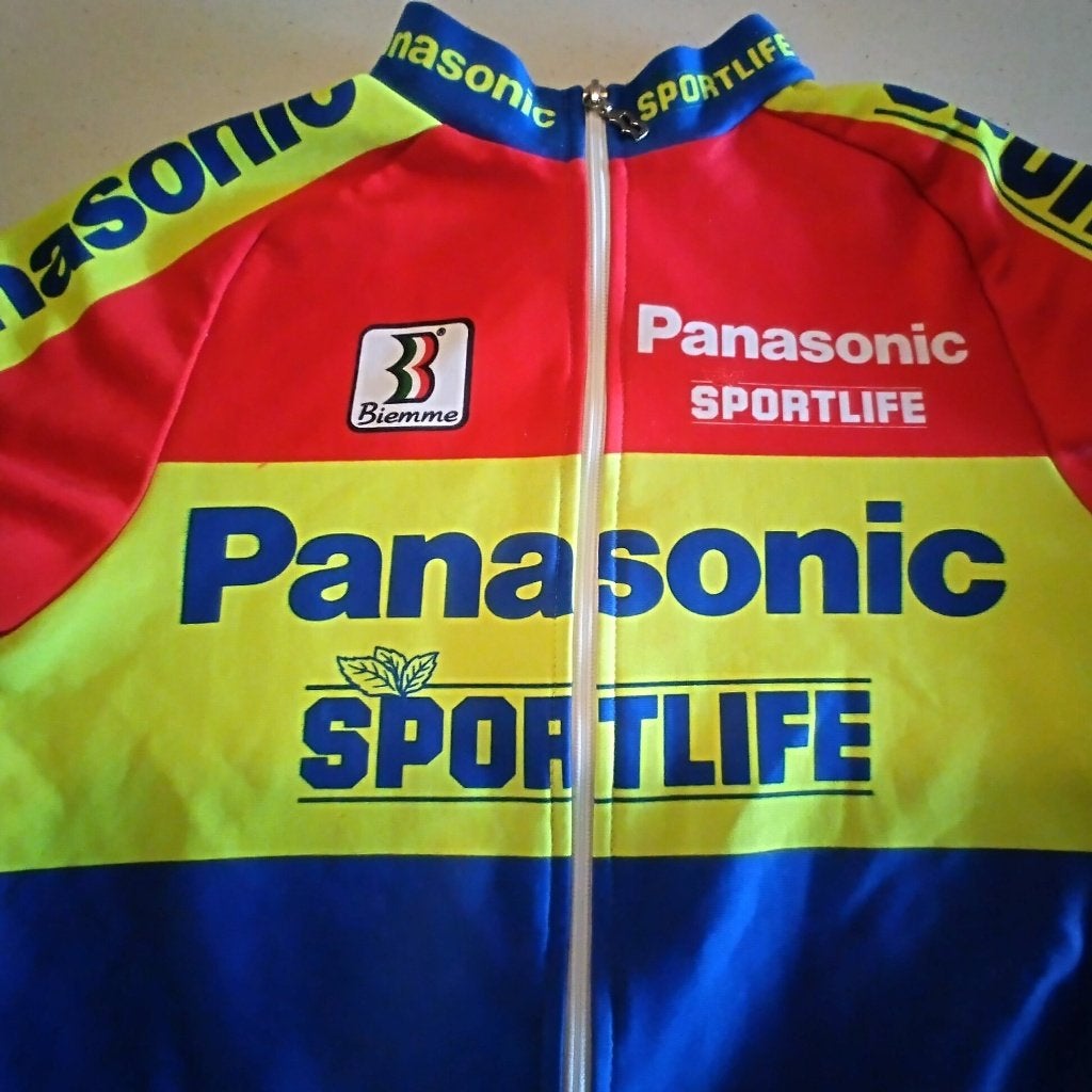 Vintage wielershirt Gertjan Theunisse - Panasonic Sportlife, Ophalen of Verzenden, Gebruikt, Kleding