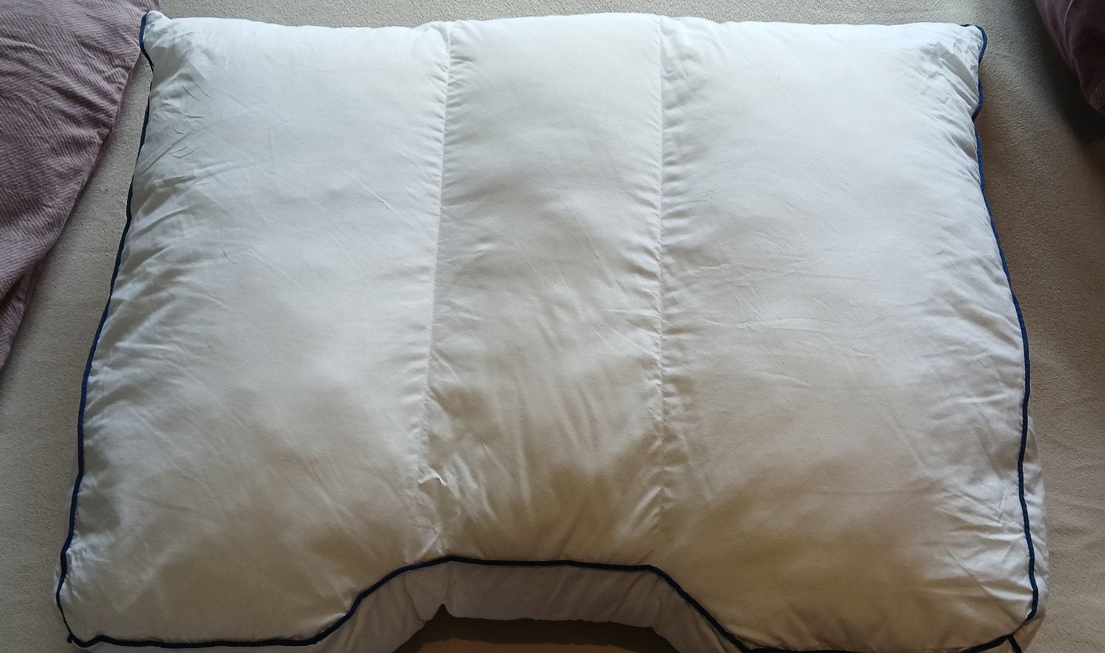 *2 Silvana Comfort Blauw kussen, Eenpersoons, Wit, Katoen, Nieuw