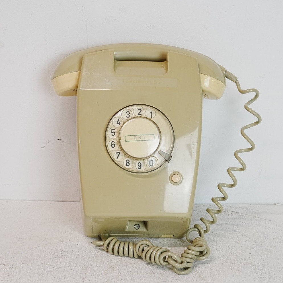 Vintage PTT wandtelefoon met draaischijf - Jaren '70, Telecommunicatie, Ophalen of Verzenden, Gebruikt, Met draaischijf