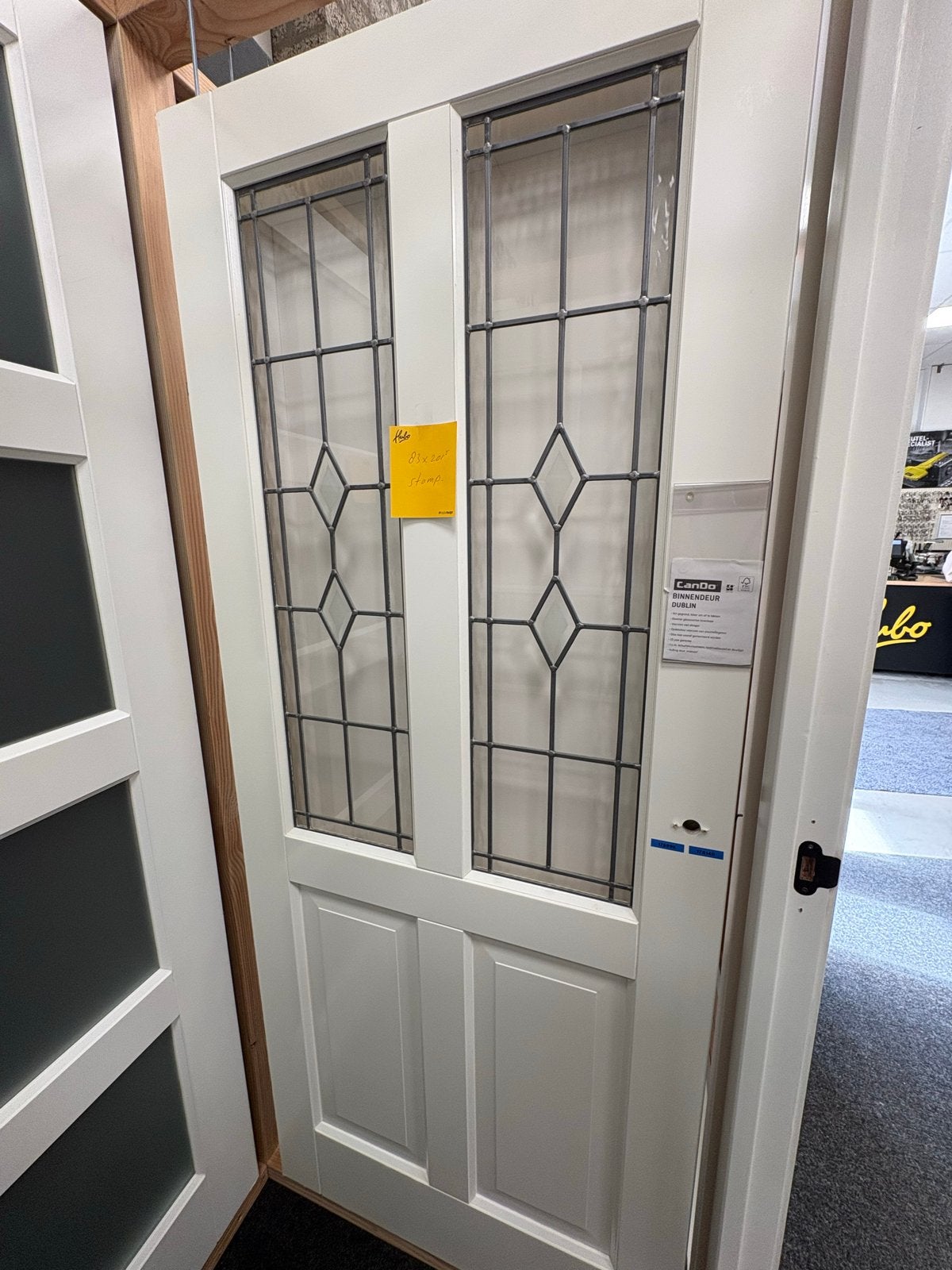 Cando Dublin Glas in Lood Binnendeur 83x201,5 Stomp, Doe-het-zelf en Verbouw, Ophalen, 80 tot 100 cm, Binnendeur, Zo goed als nieuw