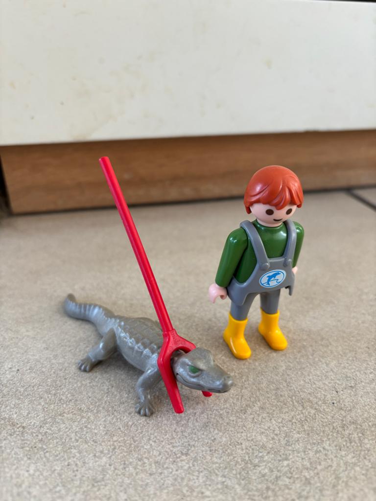 Playmobil figuur met krokodil en vangstok, Ophalen of Verzenden, Gebruikt