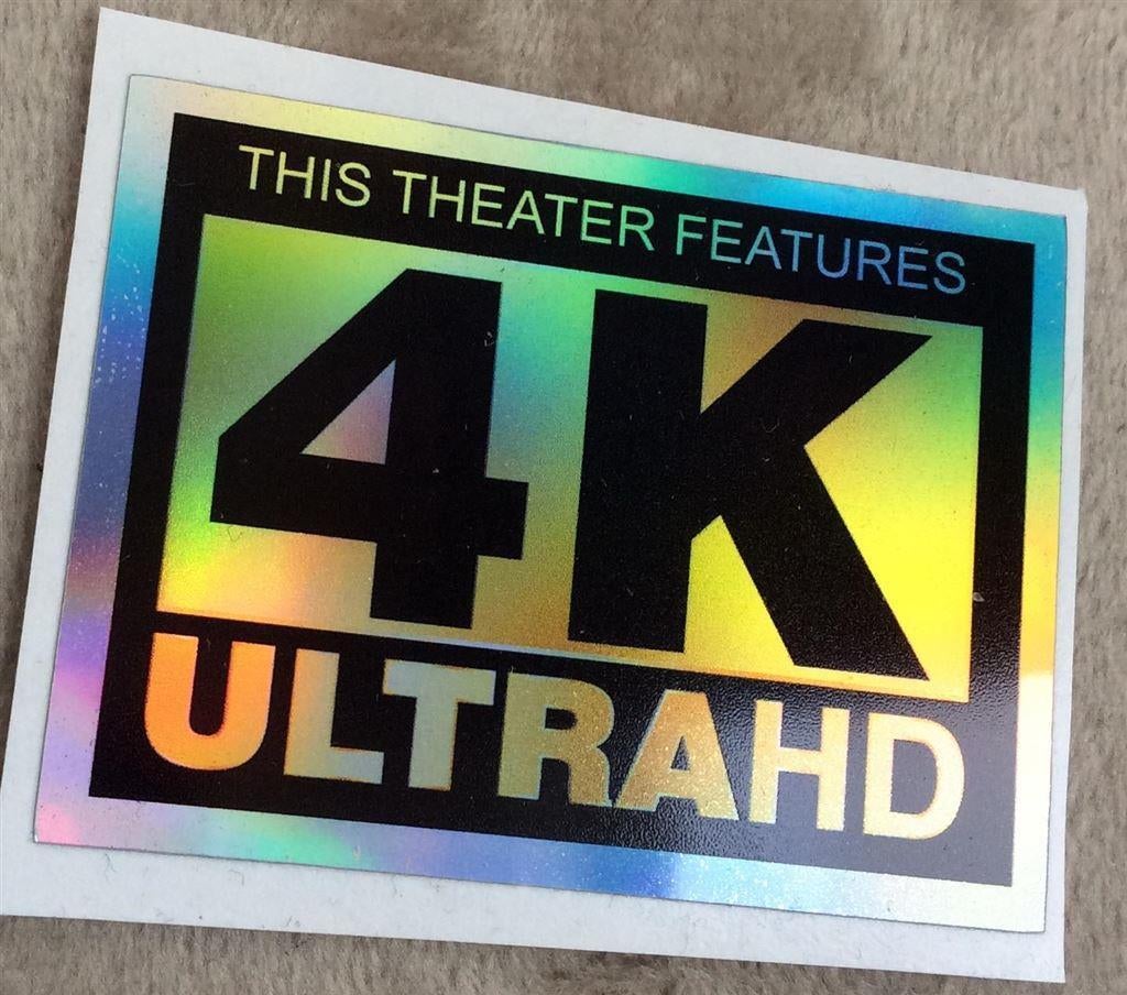 4k ULTRA HD Home Cinema logo Vinyl Sticker decor, Verzamelen, Ophalen of Verzenden, Nieuw, Bedrijf of Vereniging