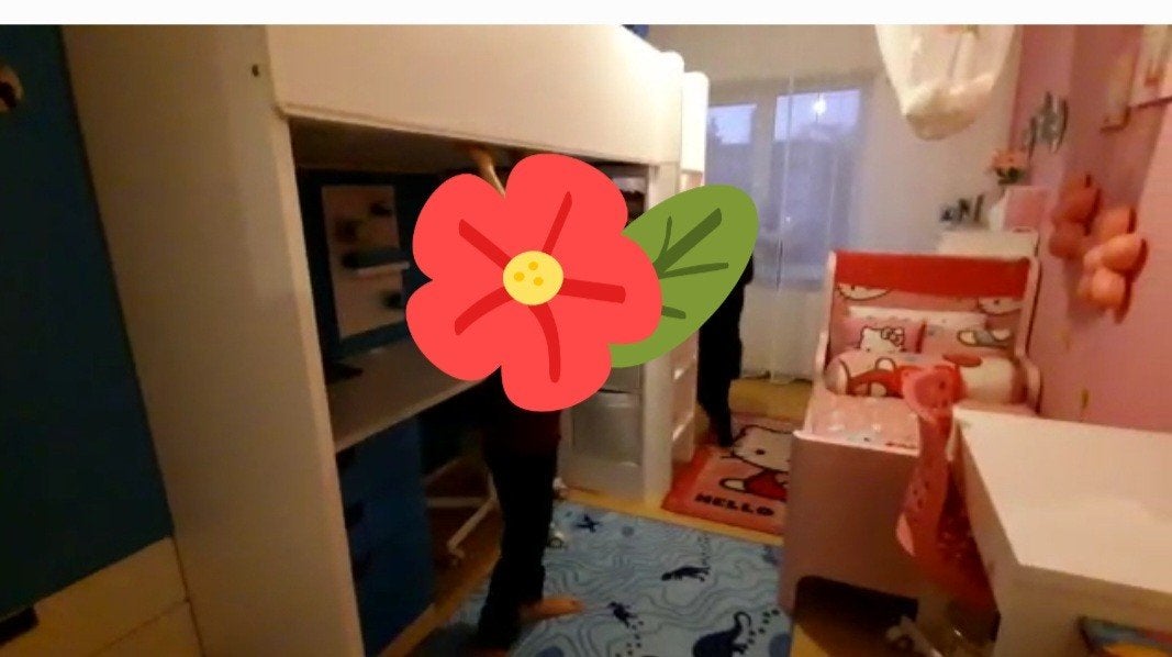 ikea Rooz meisjesbed met Hello Kitty thema, Ophalen, Gebruikt, 160 tot 180 cm, 70 tot 85 cm