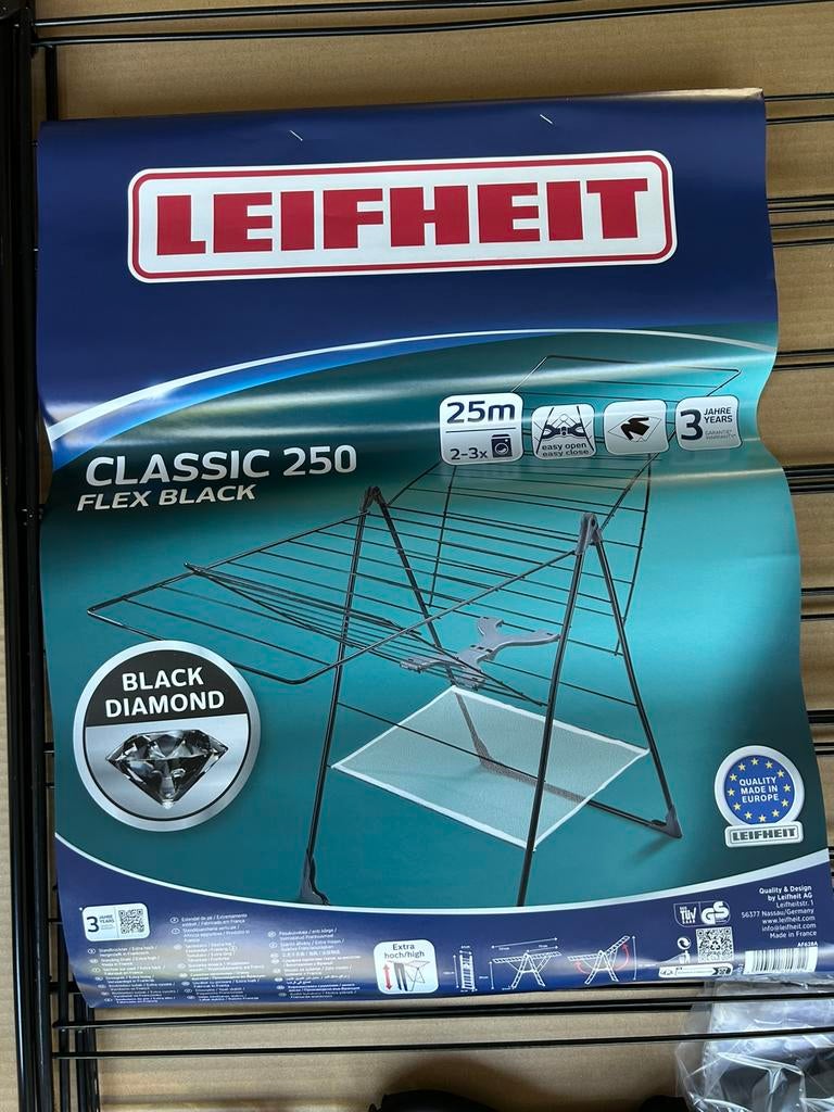 Leifheit classic 250 flex black nieuw, Ophalen of Verzenden, Nieuw, Wasrek