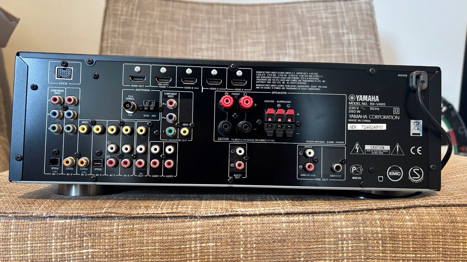Yamaha RX-V465 Home Cinema Set met 5.1 Luidsprekers, Ophalen, Zo goed als nieuw, 5.1-systeem, Overige spelers