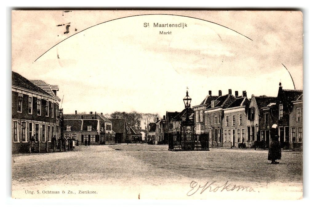 St. Maartensdijk, Markt, Verzenden, Voor 1920, Gelopen, Zeeland