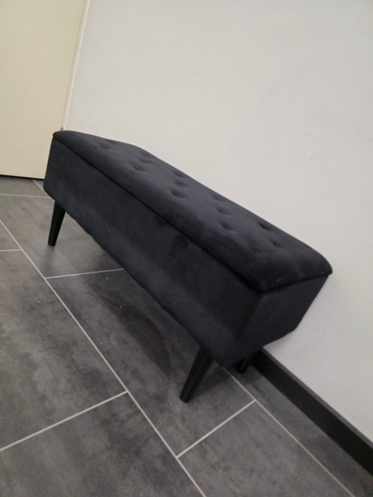 zwarte velvet voetenbank / hocker, Ophalen
