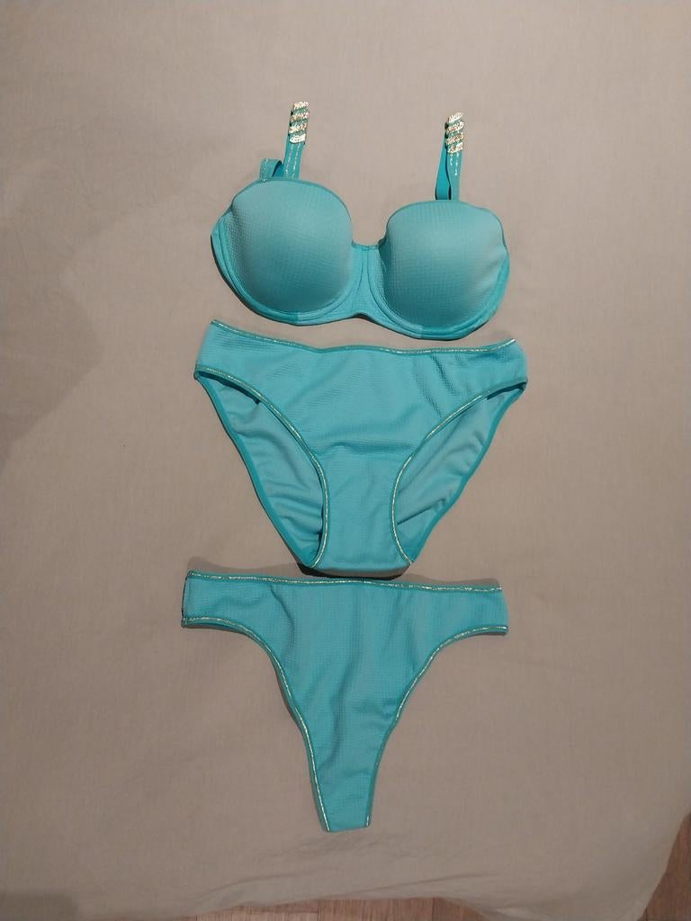 Marlies Dekkers turquoise lingerieset 75C M, Kleding | Dames, Ondergoed en Lingerie, Marlies Dekkers, Ophalen of Verzenden, Blauw