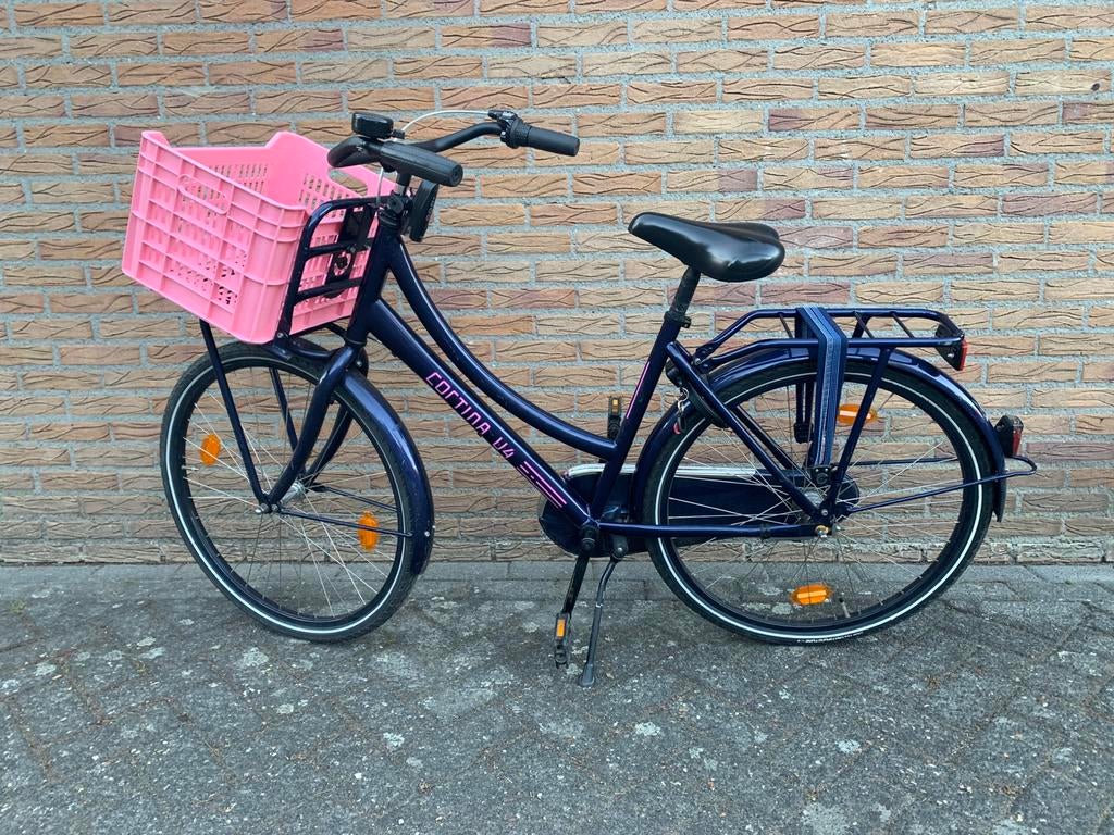 Cortina U4 transport meisjesfiets 26 inch roze krat, Fietsen en Brommers, Fietsen | Dames | Omafietsen, Ophalen, Terugtraprem