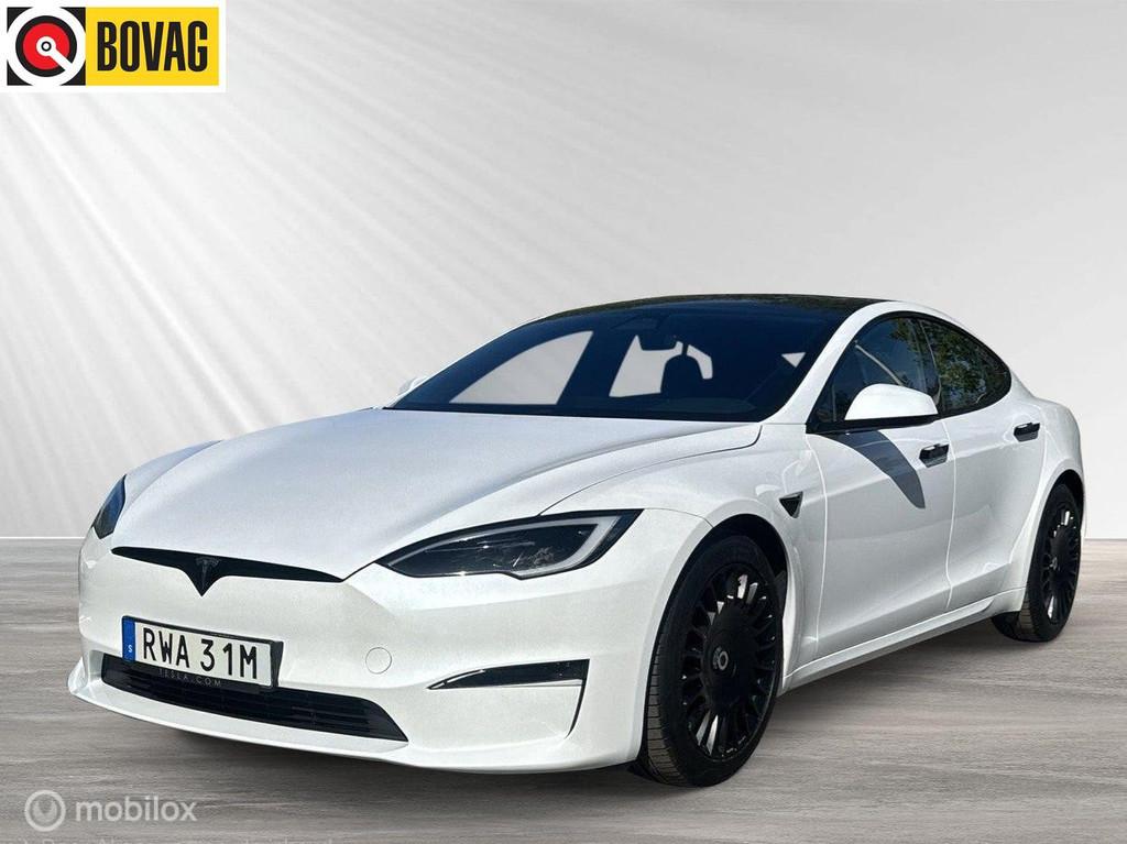 Tesla Model S Long Range HW4, 670pk, Yoke, trekhaak, Auto's, Tesla, Automaat, Gebruikt, 2069 kg, Model S