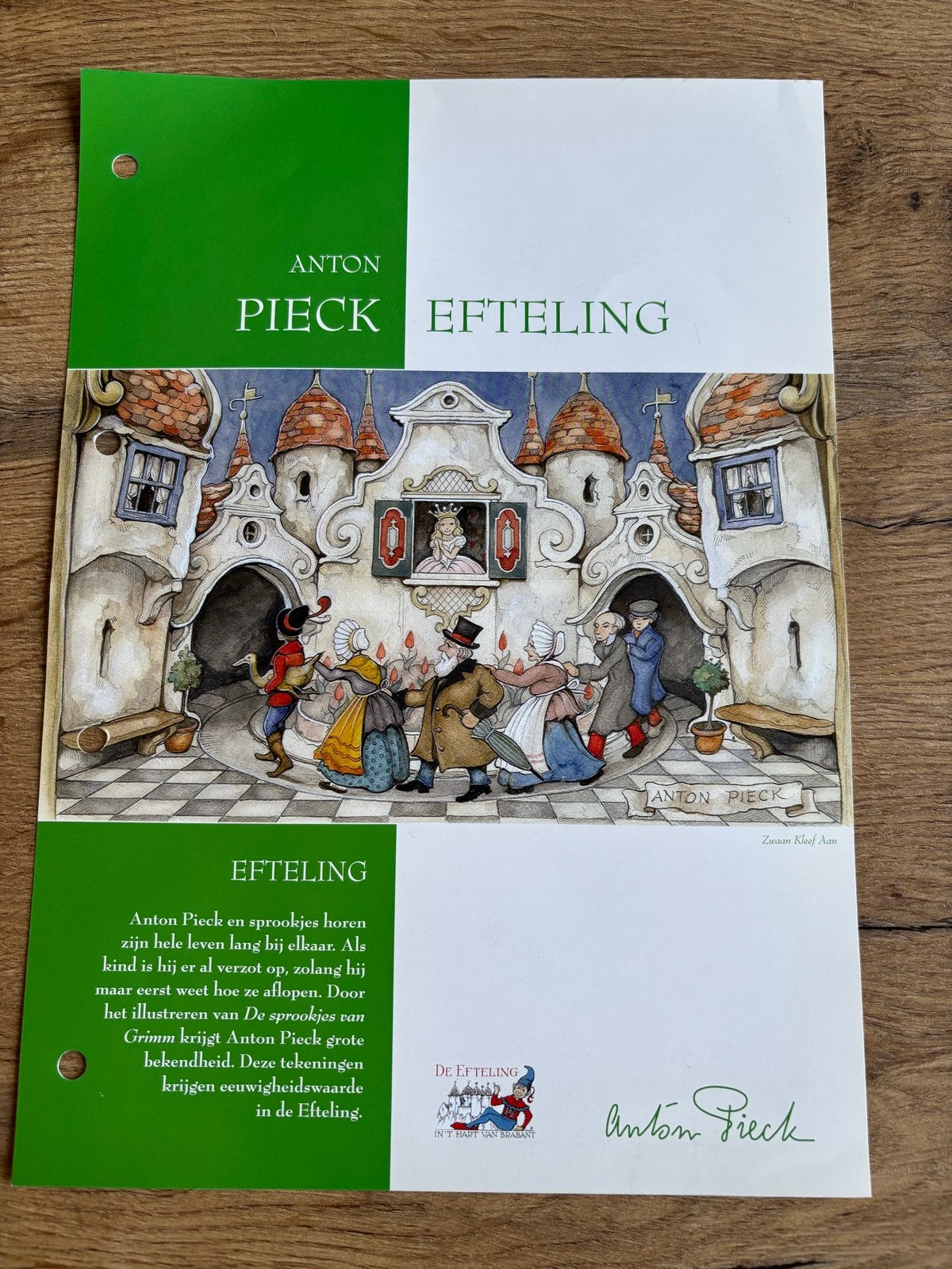 5x Postzegelvel Anton Pieck (Postfris, 2012) incl. Efteling, Postzegels en Munten, Ophalen of Verzenden, Na 1940, Postfris