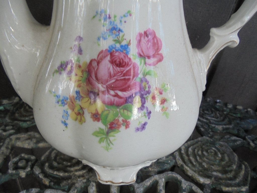 Koffiepot + kop en schotels Mitterteich Bavaria bloemboeket, Antiek en Kunst, Ophalen of Verzenden
