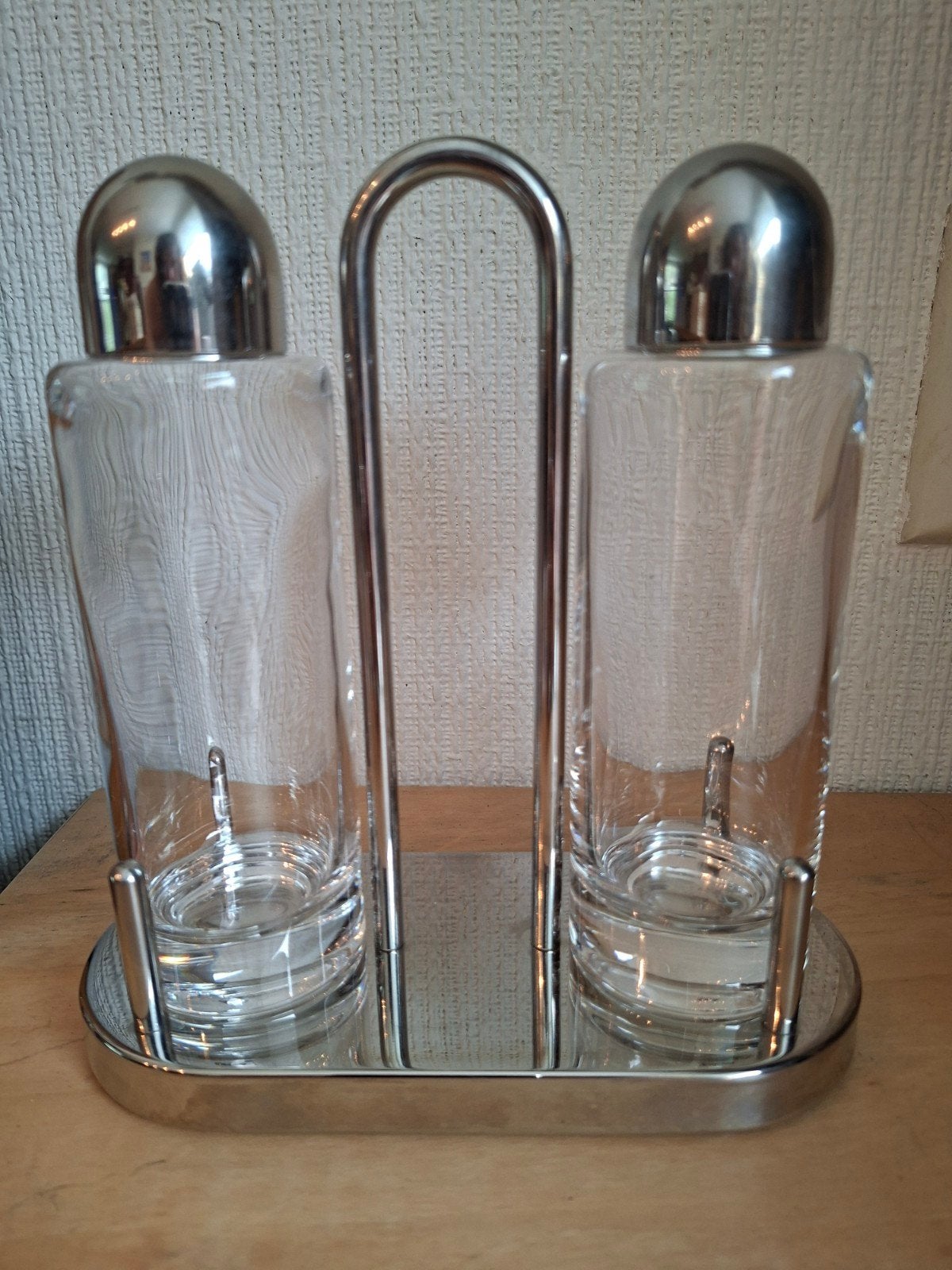 Alessi olie- en azijnstel, Ophalen of Verzenden, Zo goed als nieuw, Overige materialen, Overige stijlen