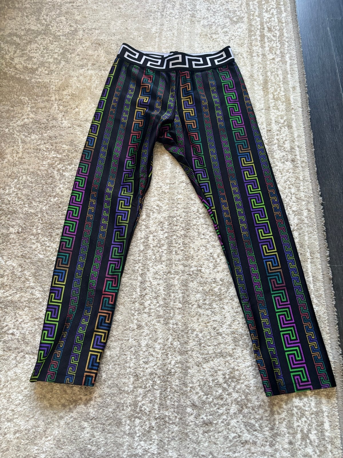 Versace Legging met Griekse Sleutelprint - Maat S, Overige kleuren, Ophalen of Verzenden, Zo goed als nieuw, Maat 36 (S)
