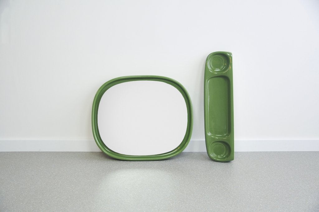 groene keramische spiegel Sphinx, Gebruikt, Ophalen of Verzenden, Nvt, Minder dan 100 cm