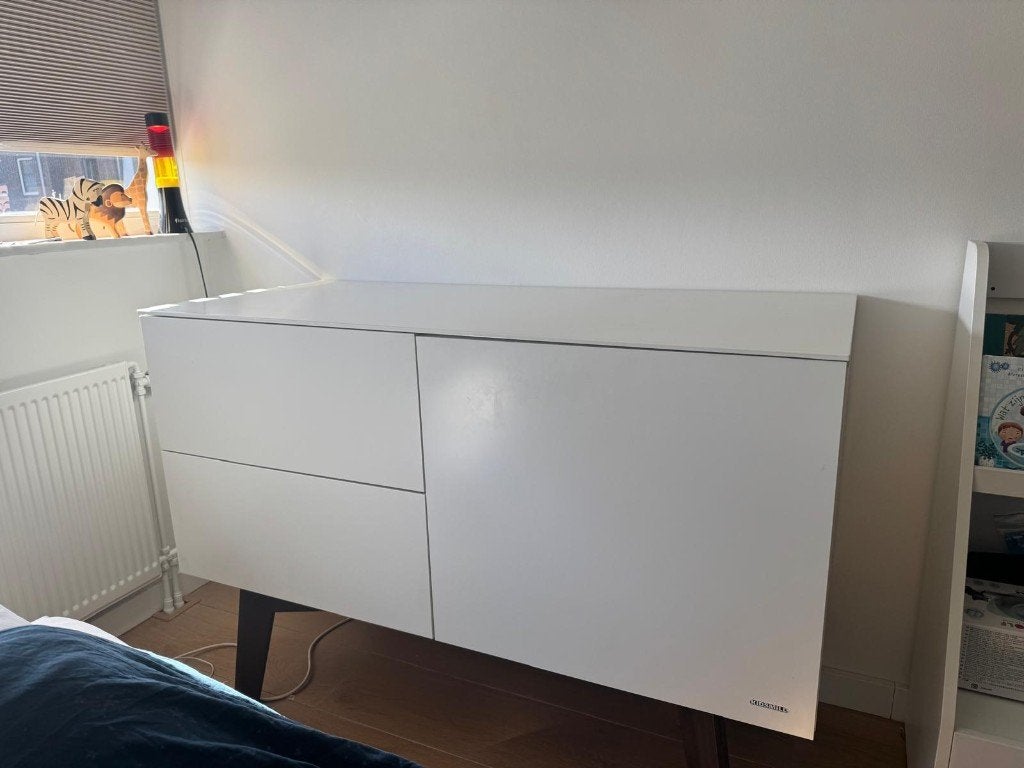 Kidsmill Sixties Commode Wit Mat / Walnoot, Ophalen, Gebruikt, 50 tot 70 cm, 100 cm of meer