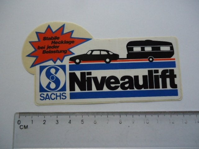 sticker oud SACHS Auto caravan retro oldtimer transport, Verzenden, Zo goed als nieuw, Bedrijf of Vereniging