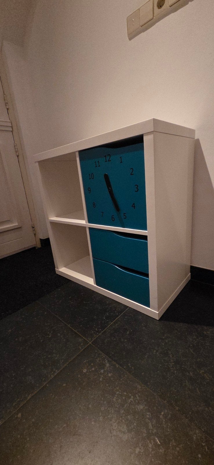 IKEA KALLAX kast met klok en lades, Ophalen of Verzenden, Gebruikt
