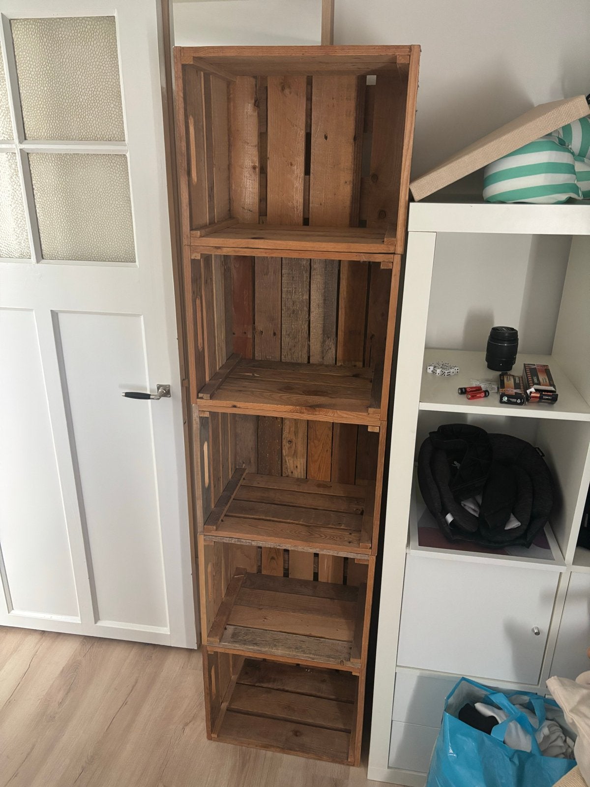 Houten Kratjeskast - Vintage Look Opbergrek, Ophalen, Gebruikt