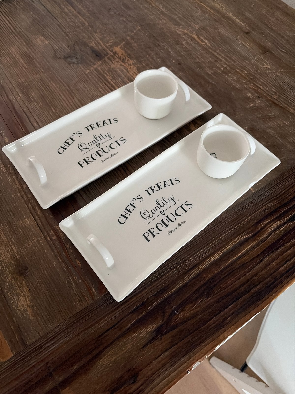 Riviera Maison Chef's Treats Tray with Bowl (2 stuks), Gebruikt, Overige merken, Keramiek, Ophalen of Verzenden