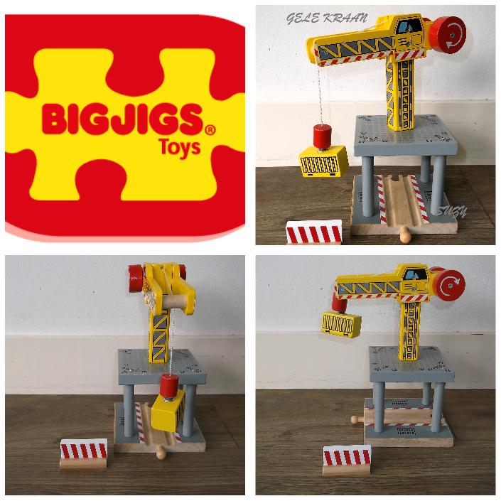 Houten Big jigs Gele Kraan voor Trein spoor, Kinderen en Baby's, Speelgoed | Thomas de Trein, Ophalen of Verzenden, Gebruikt