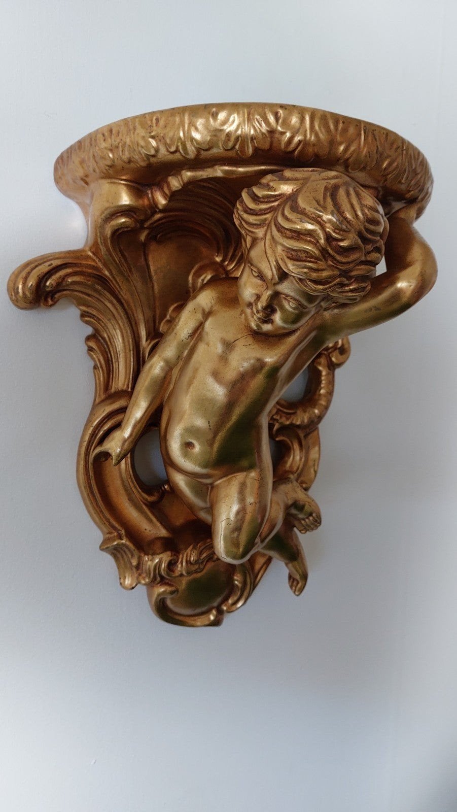 goudkleurige console engel Compleet stel 3 delig, Antiek en Kunst, Ophalen