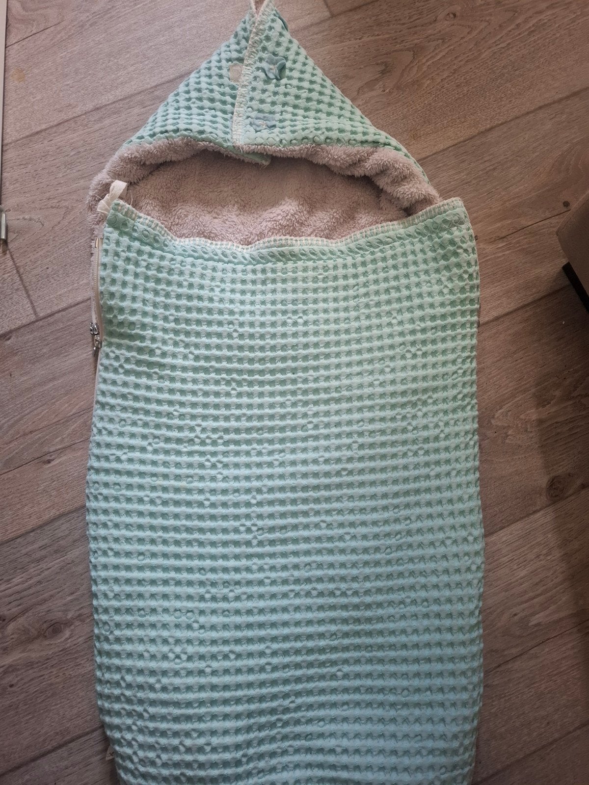 Koeka voetenzak winter - Mintgroen wafelstof met teddy, Ophalen of Verzenden, Zo goed als nieuw, Kinderwagen, Overige merken