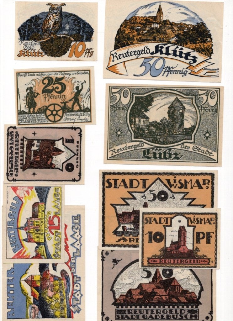 bankbiljetten Reutergeld, Verzenden, Duitsland, Los biljet