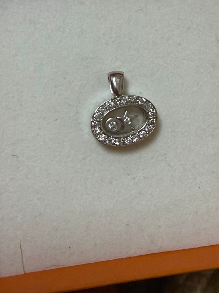 Witgouden Hanger met diamanten, Overige voorstellingen, Wit, Ophalen of Verzenden, Zo goed als nieuw