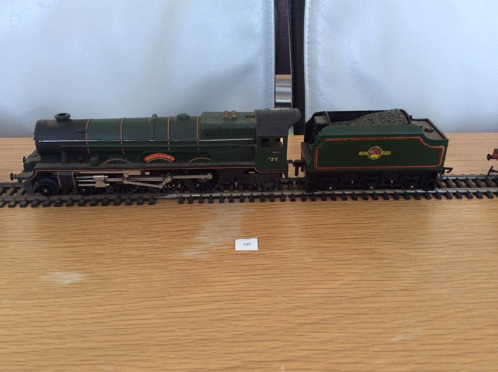 Triang Princess Elizabeth stoomlocomotief met tender, Overige merken, Gebruikt, Locomotief, Gelijkstroom of Wisselstroom