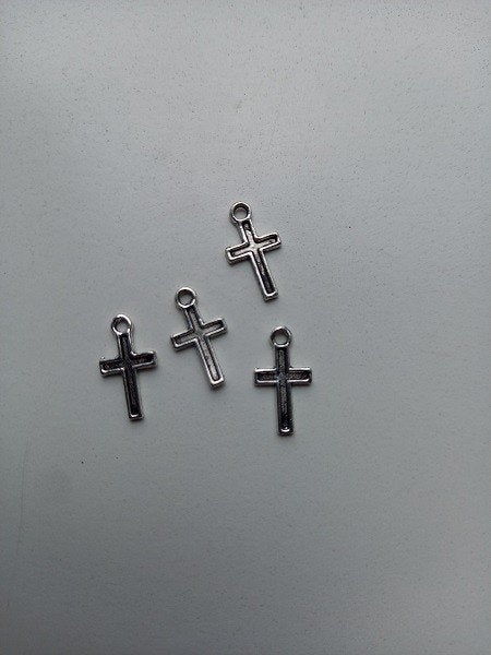 4x Bedeltjes kruisje, Ophalen of Verzenden, Nieuw, Bedel