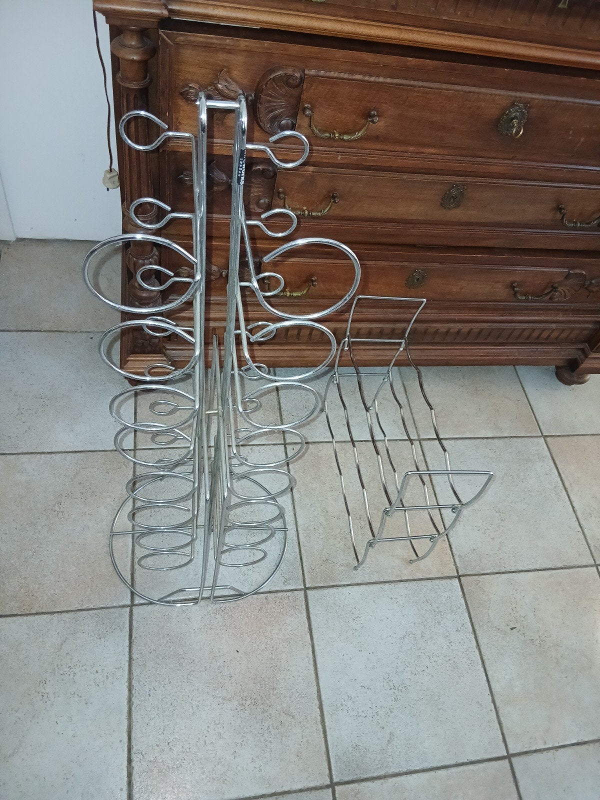Wijnrek chrome - 2 stuks, 18+12 flessen, Ophalen, Metaal