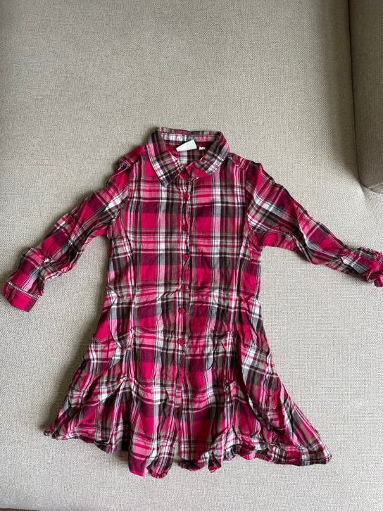 Geruit rose Persival Blouse - Maat 116/122, Ophalen of Verzenden, Zo goed als nieuw, Meisje, Overhemd of Blouse