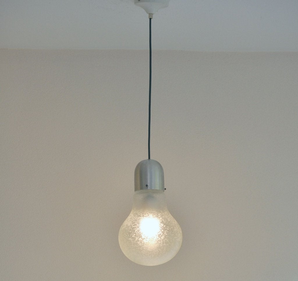 jaren 60 Italiaanse Stilux hanglamp, Gebruikt, ., Italiaans Design, Glas