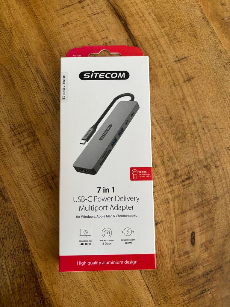 Sitecom USB-C 7 in 1 Multiport Adapter, Ophalen, Nieuw