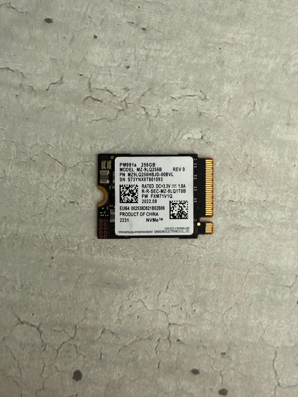Samsung PM991a 256GB NVMe SSD, Computers en Software, Harde schijven, Gebruikt, Console, Intern, SSD, Overige aansluitingen, Ophalen of Verzenden