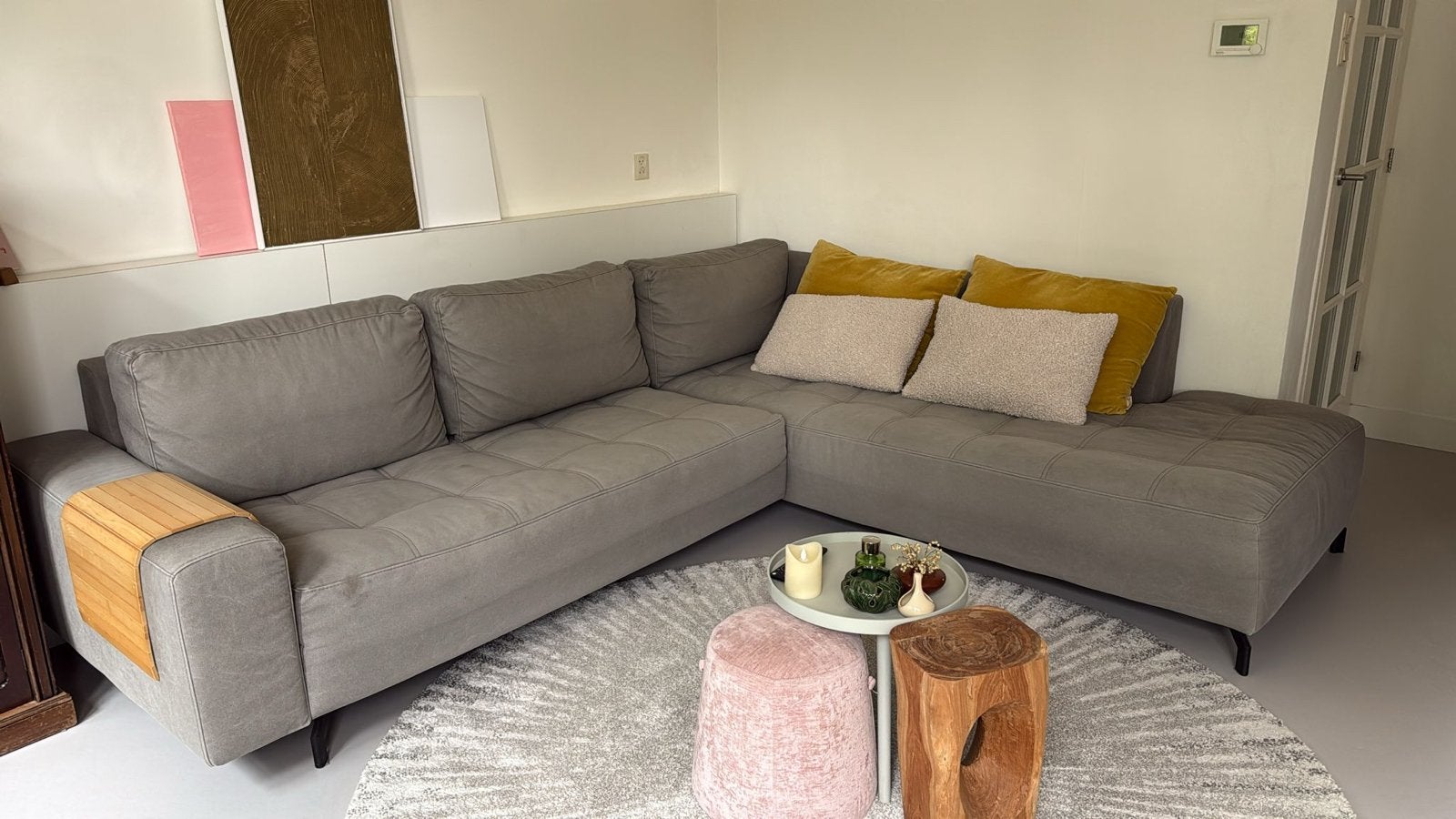 Relaxte hoekbank - (bijna) gratis, Huis en Inrichting, Banken | Bankstellen, Ophalen, 250 tot 300 cm, Gebruikt, 100 tot 125 cm