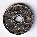 5  cent  1936  Frankrijk. km. 875 ( 0,50 euro ), Ophalen of Verzenden, Frankrijk, Losse munt