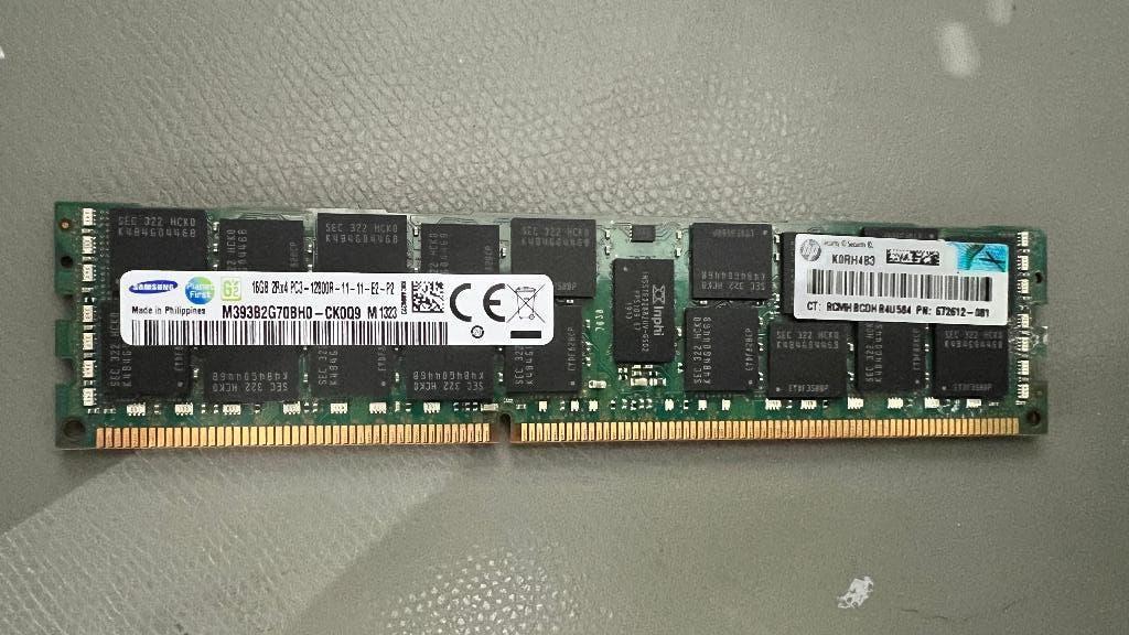 16 stuks HP Samsung 16GB DDR3 1600MHz 12800R ECC, Computers en Software, RAM geheugen, Gebruikt, Server, DDR3, Ophalen of Verzenden