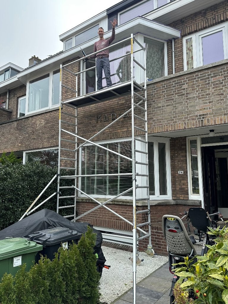 6 meter steiger te huur: 35eu per week* en gratis bezorgd, Ophalen, Zo goed als nieuw, Trap, 4 meter of meer