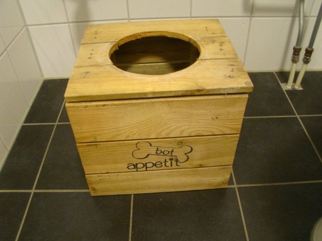 Unieke houten voerbakstandaard / 33 x 30 cm, Dieren en Toebehoren, Ophalen of Verzenden, Nieuw