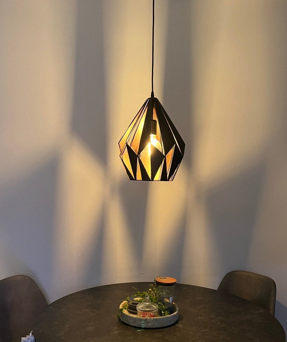 Hanglamp zwart koper, Ophalen, Zo goed als nieuw