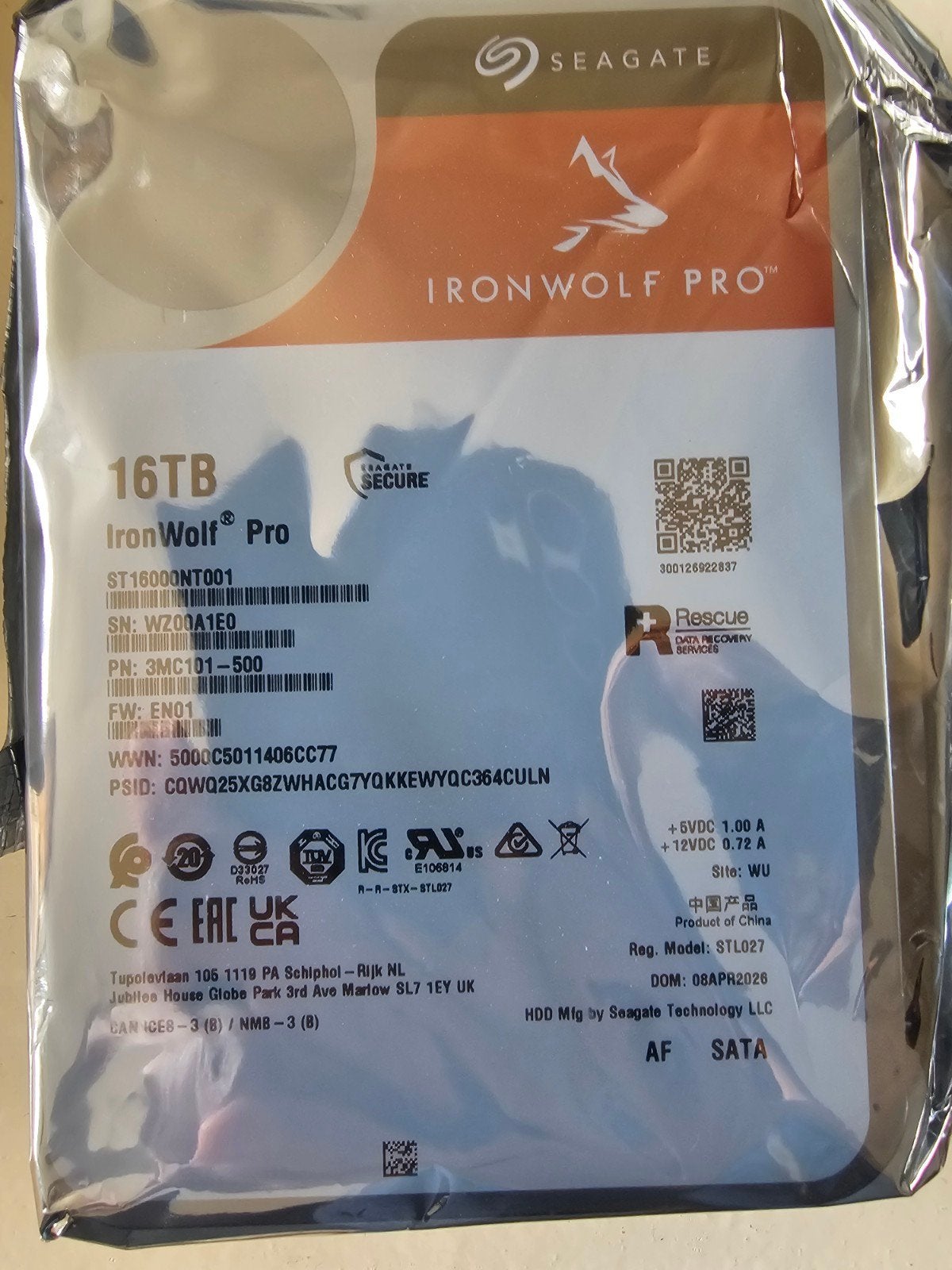 Seagate IronWolf Pro 16TB HDD - Nieuw in verpakking, Computers en Software, Harde schijven, Ophalen, Intern, Server, 16TB