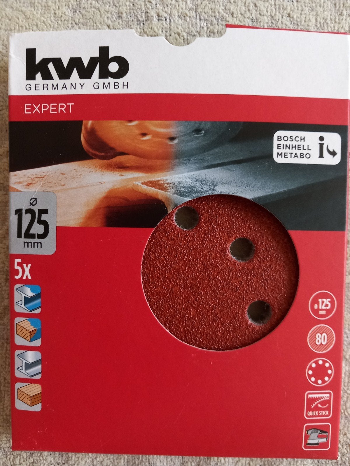 Ronde Schuurbladen Ø 125mm, Ophalen of Verzenden, Nieuw, 1200 watt of meer, Excentrische schuurmachine