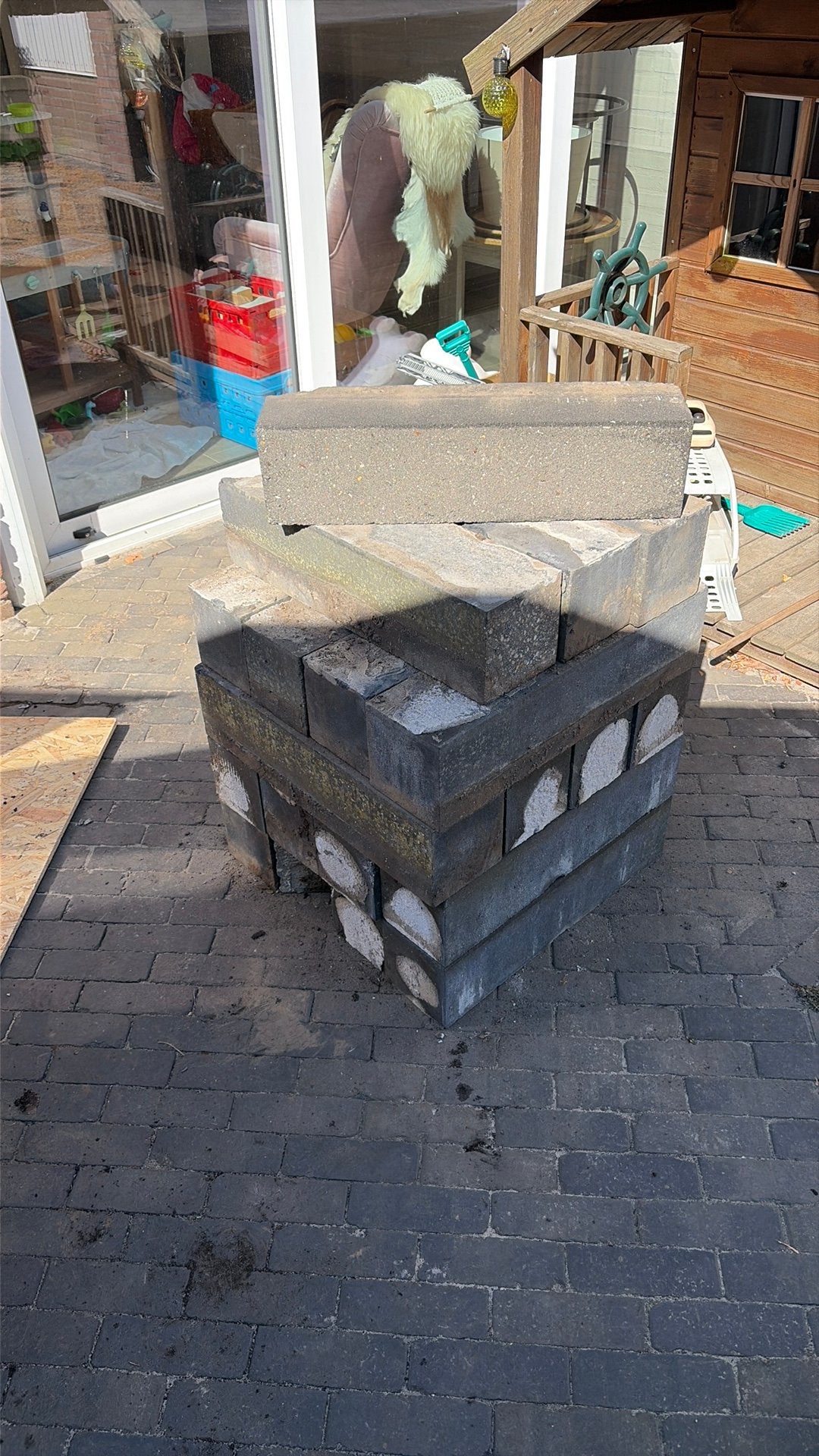 Betonrand blokken antereciet 20stuks, Tuin en Terras, Tegels en Klinkers, Ophalen, Gebruikt, Beton, Overige typen