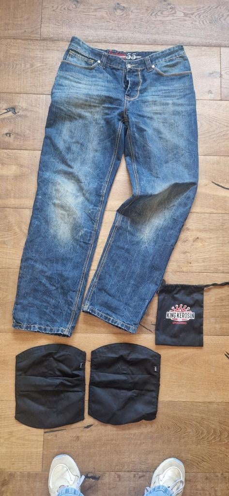 King Kerosin Speedking Motorjeans W36/L34, W36 - W38 (confectie 52/54), Blauw, King Kerosin, Ophalen of Verzenden
