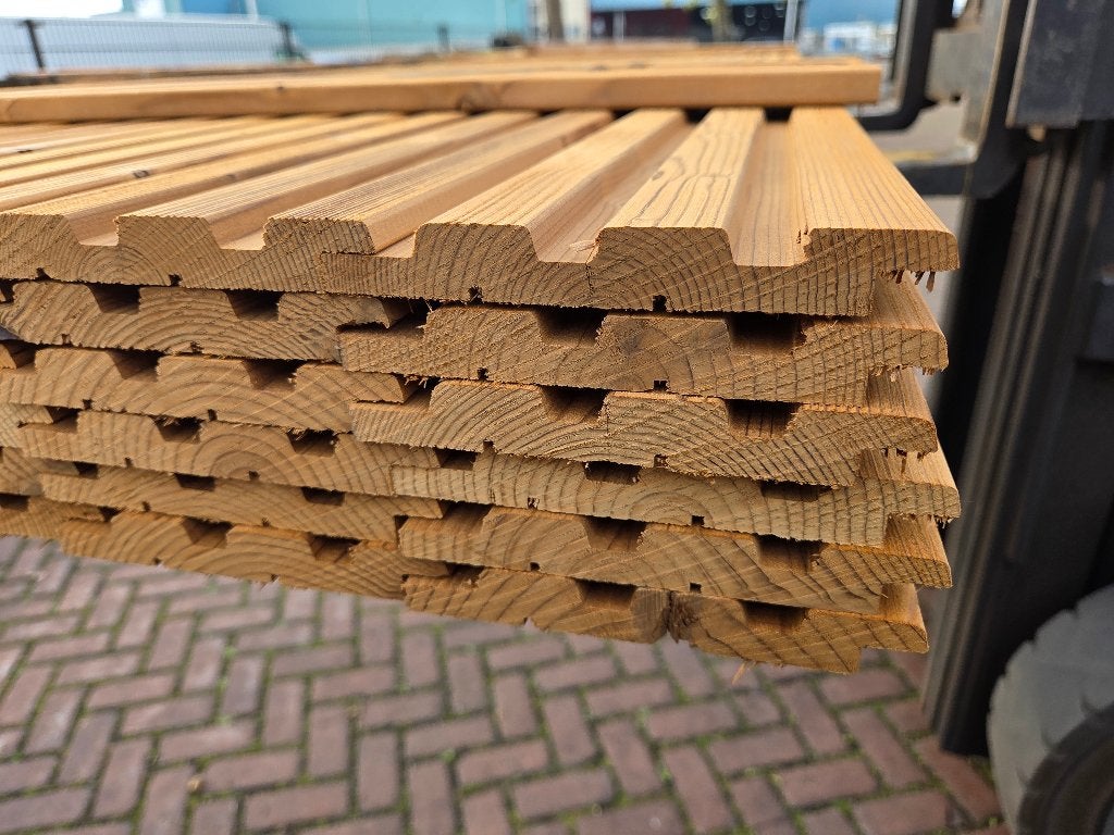 15 m2 Thermowood Triple Rhombusprofiel - nr: TP172, Tuin en Terras, Ophalen, Nieuw, 250 cm of meer, Planken