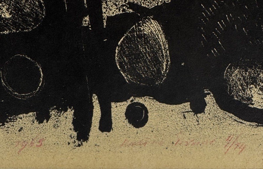 1011. Litho, Martin Tissing - "Maan", 1965, Antiek en Kunst, Ophalen of Verzenden, Lithografie